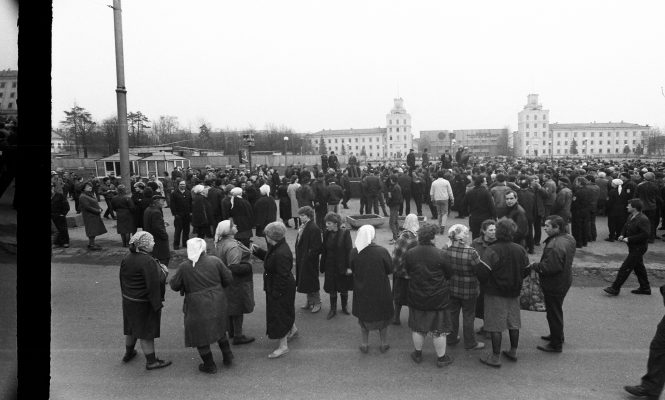 1991 год палітычна-эканамічныя пратэсты. Аўтар фота: Уладзімір Сапагоў