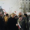 Паэт Анатоль Сыс і Паліна Качаткова, Мінск, 24 сакавіка 1996 каля будынку Тэлерадыёкампаніі падчас акцыі, прысвечанай 78-ым угодкам БНР.  